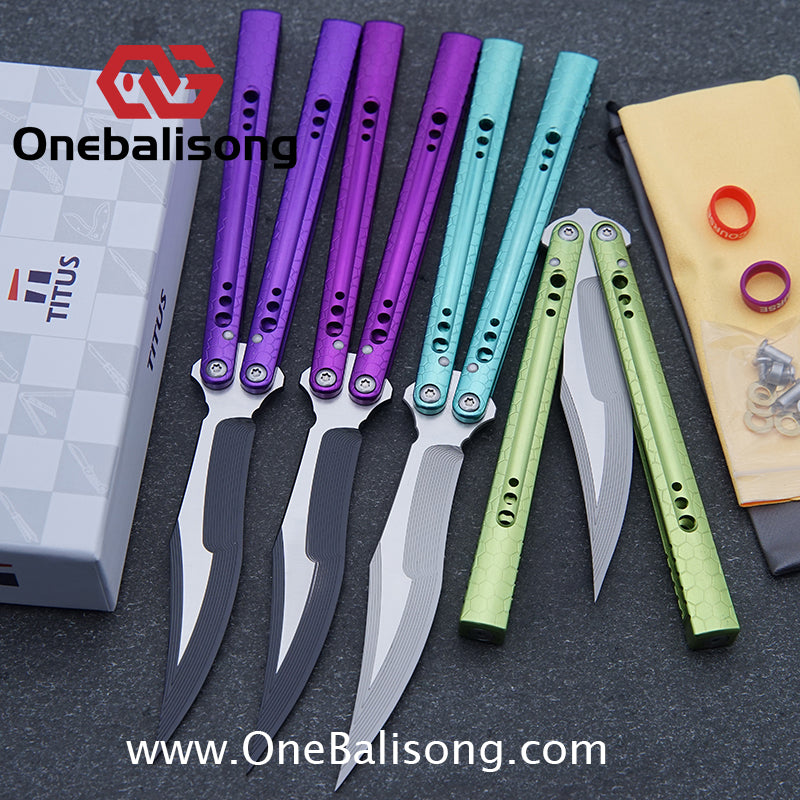 TITUS MC REP Python Balisong Clone 7075 Aluminum Alloy Handle VG10 Stainless Steel