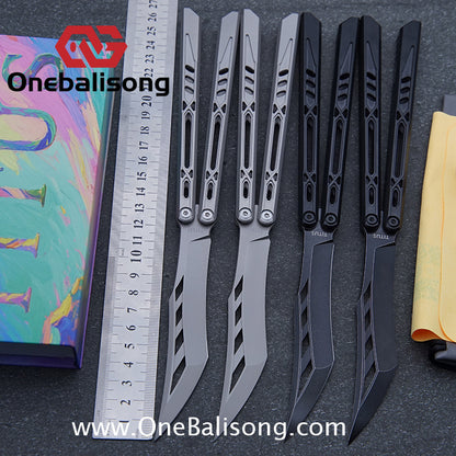 TITUS Morph/Chrysalis Original Balisong TC4 Titanium Alloy Handle 14C28N Stainless Steel Fake Blade Bushing