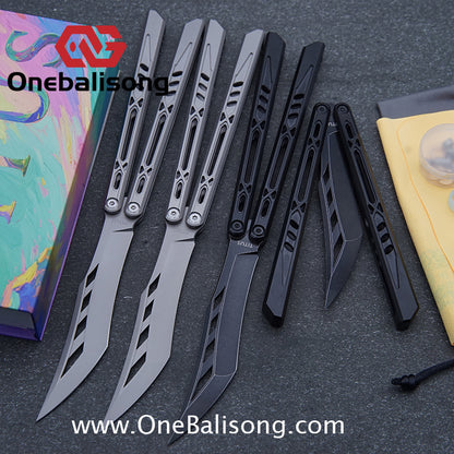 TITUS Morph/Chrysalis Original Balisong TC4 Titanium Alloy Handle 14C28N Stainless Steel Fake Blade Bushing