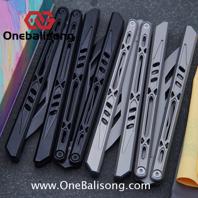 TITUS Chrysalis Original Balisong TC4 Titanium Alloy Handle 14C28N Stainless Steel Fake Blade Bushing