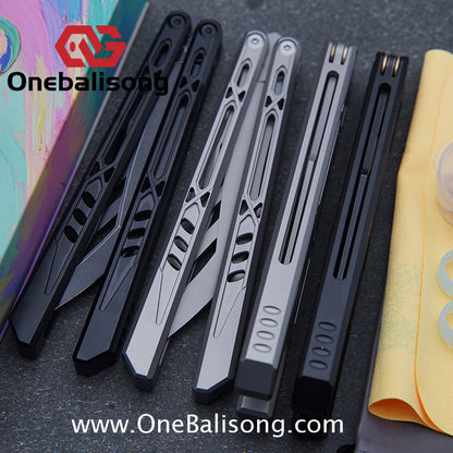 TITUS Morph/Chrysalis Original Balisong TC4 Titanium Alloy Handle 14C28N Stainless Steel Fake Blade Bushing