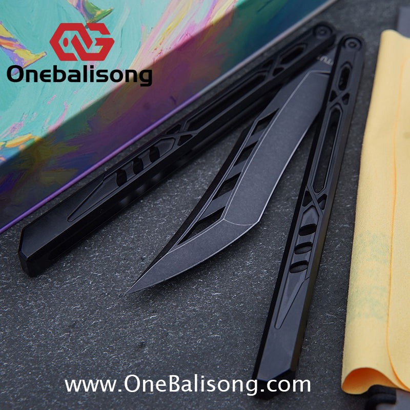 TITUS Chrysalis Original Balisong TC4 Titanium Alloy Handle 14C28N Stainless Steel Fake Blade Bushing