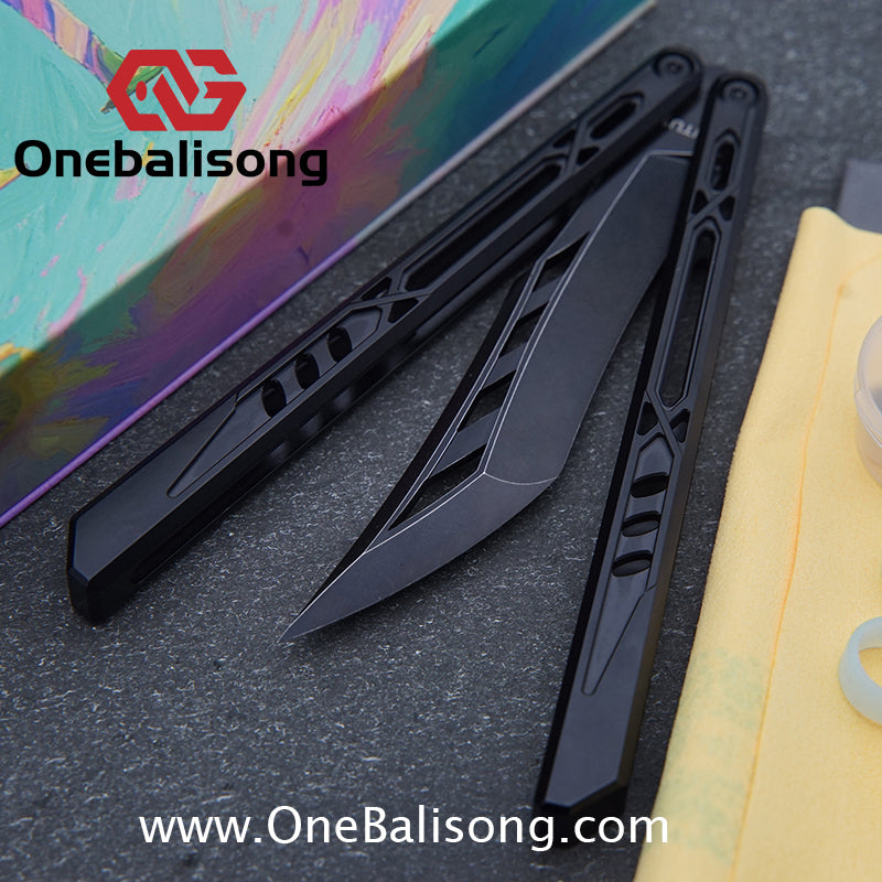 TITUS Chrysalis Original Balisong TC4 Titanium Alloy Handle 14C28N Stainless Steel Fake Blade Bushing