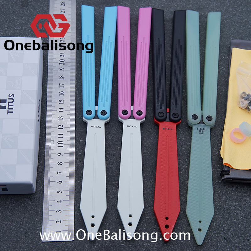 TITUS G10 HOM Balisong Clone G10 Handle G10 Blade POM Injection Safety Material Bushing