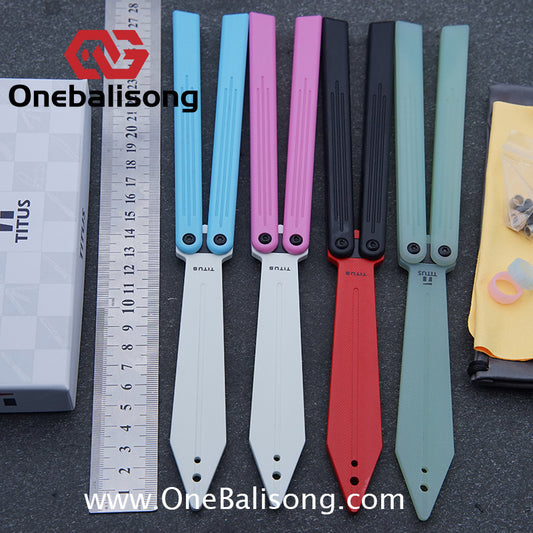 TITUS G10 HOM Balisong Clone G10 Handle G10 Blade POM Injection Safety Material Bushing