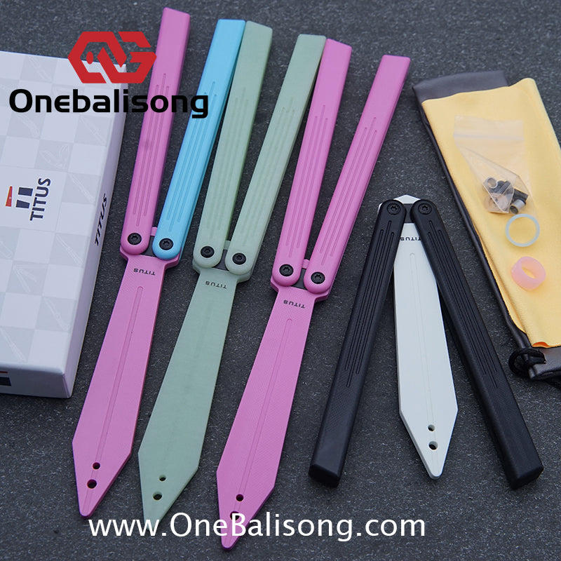 TITUS G10 HOM Balisong Clone G10 Handle G10 Blade POM Injection Safety Material Bushing