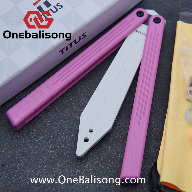 TITUS G10 HOM Balisong Clone G10 Handle G10 Blade POM Injection Safety Material Bushing