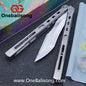 TITUS Mirror Original Balisong TC4 Titanium Alloy Handle 14C28N Stainless Steel Fake Blade Bushing