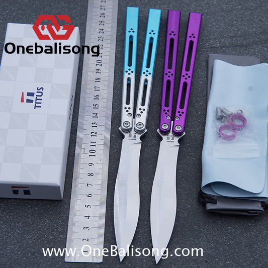 TITUS Bas Balisong Clone 7075 Aluminum Alloy Handle VG10 Stainless Steel Bushing
