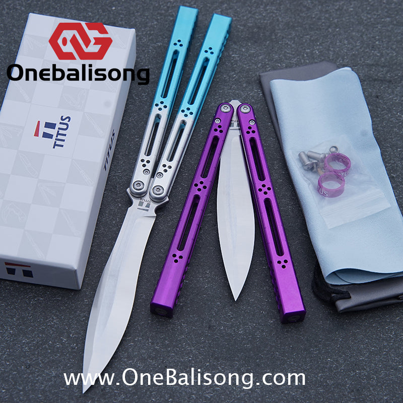 TITUS Bas Balisong Clone 7075 Aluminum Alloy Handle VG10 Stainless Steel Bushing