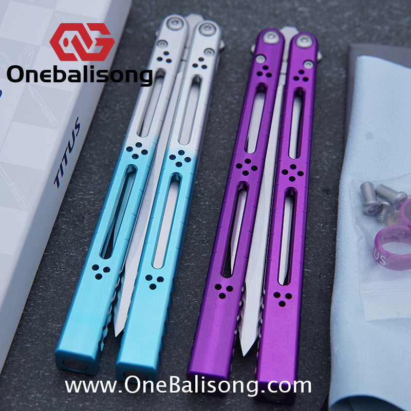 TITUS Bas Balisong Clone 7075 Aluminum Alloy Handle VG10 Stainless Steel Bushing