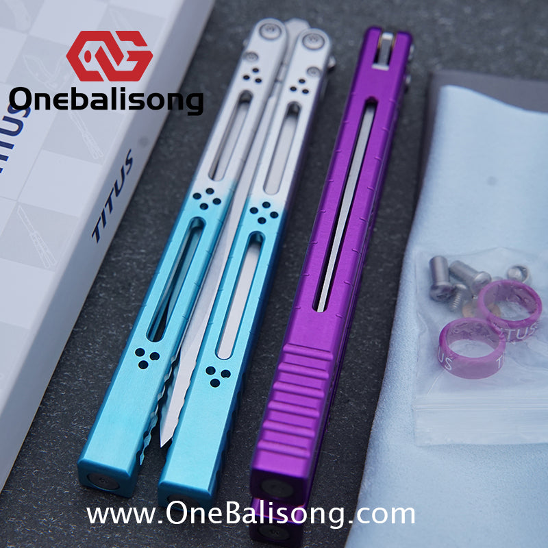 TITUS Bas Balisong Clone 7075 Aluminum Alloy Handle VG10 Stainless Steel Bushing