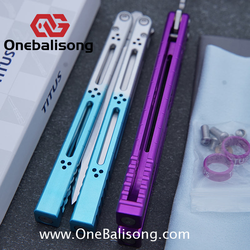 TITUS Bas Balisong Clone 7075 Aluminum Alloy Handle VG10 Stainless Steel Bushing