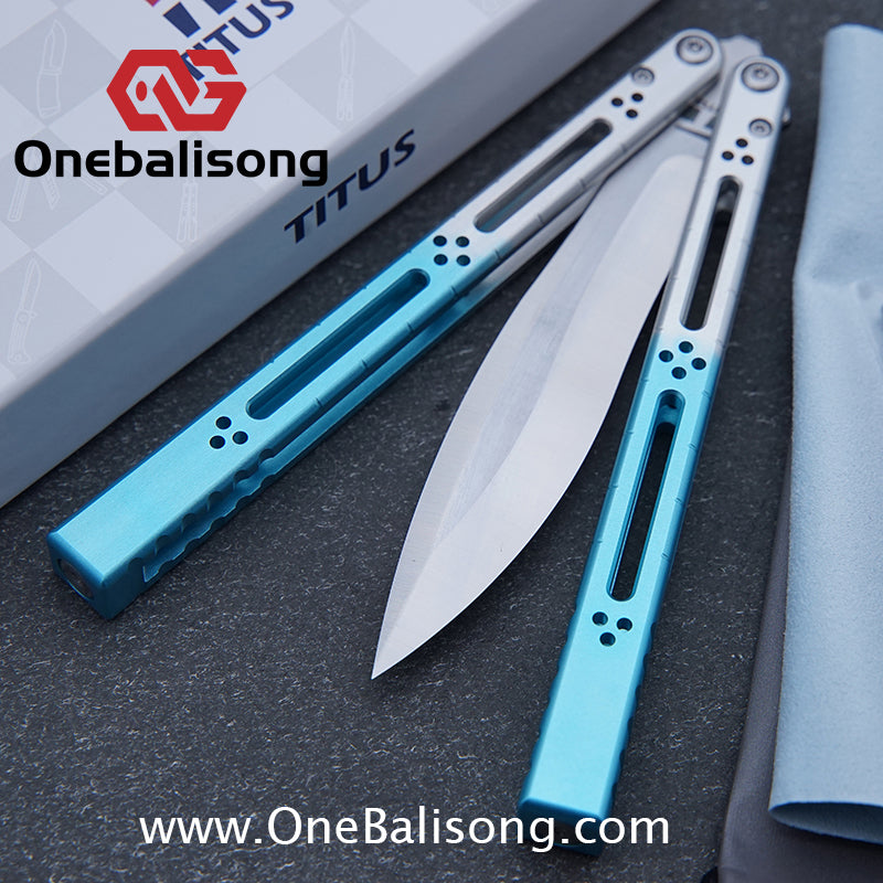 TITUS Bas Balisong Clone 7075 Aluminum Alloy Handle VG10 Stainless Steel Bushing
