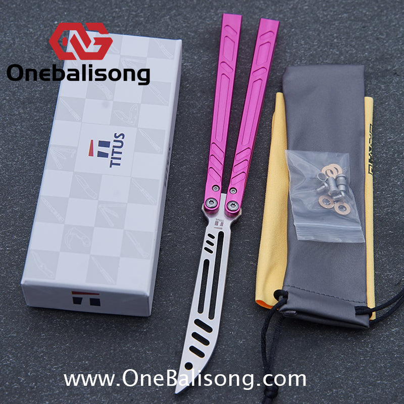 TITUS BB Balisong Clone 7075 Aluminum Alloy Handle 3CR13R Stainless Steel Blade Bushing