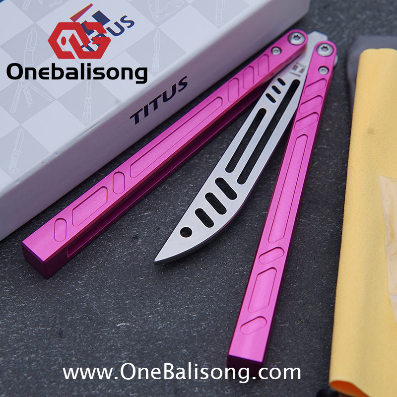 TITUS BB Balisong Clone 7075 Aluminum Alloy Handle 3CR13R Stainless Steel Blade Bushing