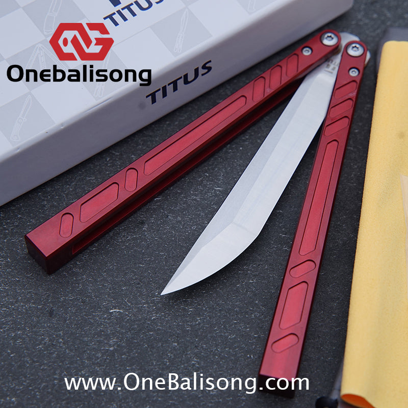 TITUS BB Balisong Clone 7075 Aluminum Alloy Handle 3CR13R Stainless Steel Blade Bushing