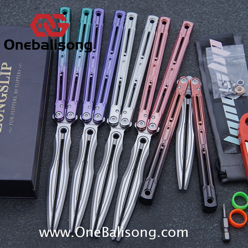 TITUS Aries Original Balisong 7075 Aluminum Alloy Handle 14C28N Stainless Steel Blade Bushing