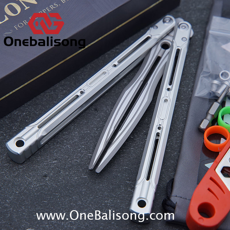 TITUS Aries Original Balisong 7075 Aluminum Alloy Handle 14C28N Stainless Steel Blade Bushing