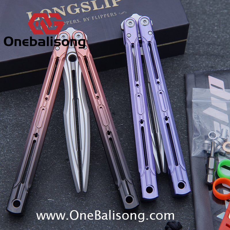 TITUS Aries Original Balisong 7075 Aluminum Alloy Handle 14C28N Stainless Steel Blade Bushing