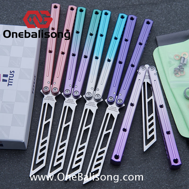 TITUS Kraken V3 Balisong Clone 7075 Aluminum Alloy Handle 14C28N Stainless Steel Blade Bushing