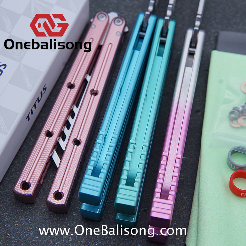 TITUS Kraken V3 Balisong Clone 7075 Aluminum Alloy Handle 14C28N Stainless Steel Blade Bushing