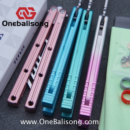 TITUS Kraken V3 Balisong Clone 7075 Aluminum Alloy Handle 14C28N Stainless Steel Blade Bushing