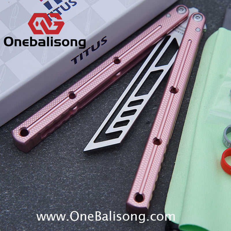 TITUS Kraken V3 Balisong Clone 7075 Aluminum Alloy Handle 14C28N Stainless Steel Blade Bushing