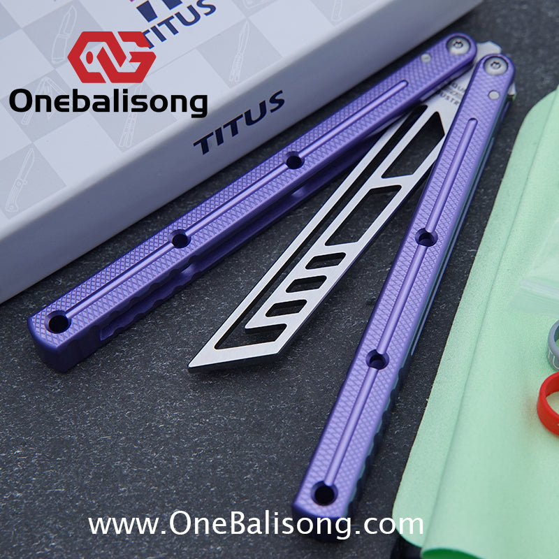TITUS Kraken V3 Balisong Clone 7075 Aluminum Alloy Handle 14C28N Stainless Steel Blade Bushing