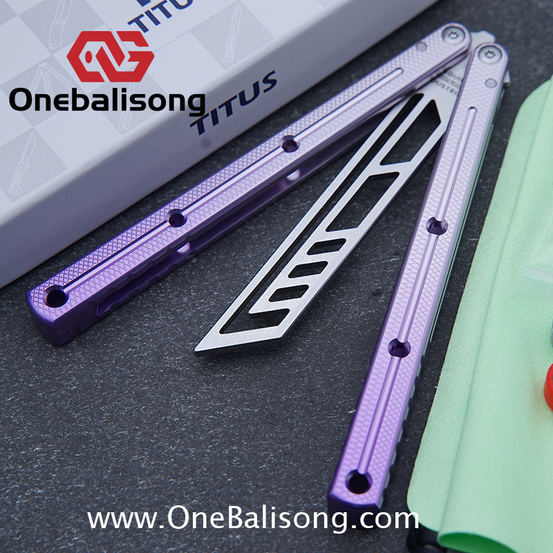 TITUS Kraken V3 Balisong Clone 7075 Aluminum Alloy Handle 14C28N Stainless Steel Blade Bushing