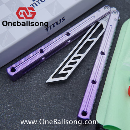 TITUS Kraken V3 Balisong Clone 7075 Aluminum Alloy Handle 14C28N Stainless Steel Blade Bushing