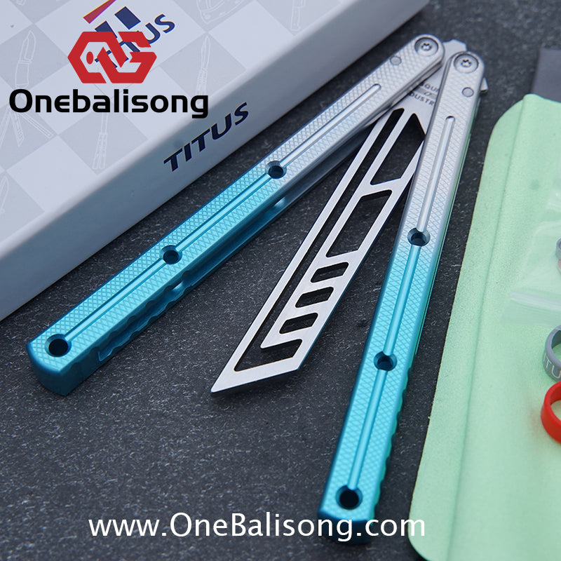 TITUS Kraken V3 Balisong Clone 7075 Aluminum Alloy Handle 14C28N Stainless Steel Blade Bushing