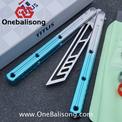 TITUS Kraken V3 Balisong Clone 7075 Aluminum Alloy Handle 14C28N Stainless Steel Blade Bushing