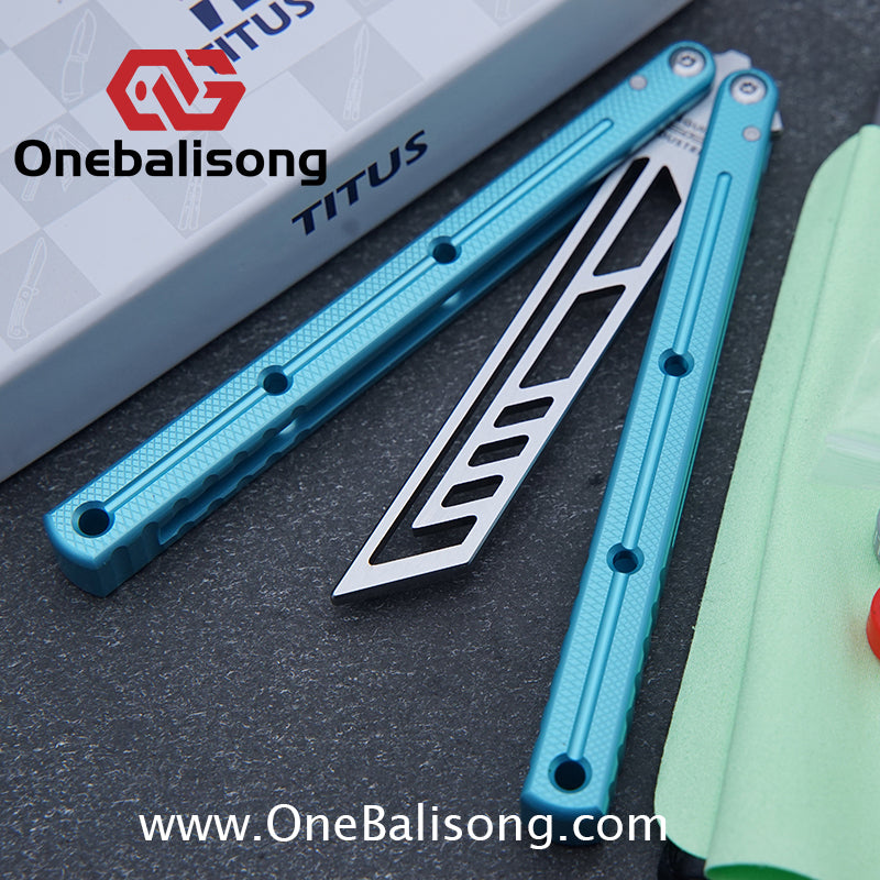 TITUS Kraken V3 Balisong Clone 7075 Aluminum Alloy Handle 14C28N Stainless Steel Blade Bushing