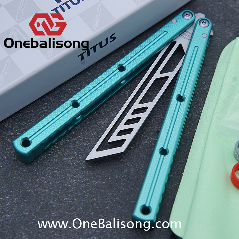 TITUS Kraken V3 Balisong Clone 7075 Aluminum Alloy Handle 14C28N Stainless Steel Blade Bushing