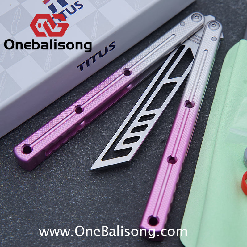 TITUS Kraken V3 Balisong Clone 7075 Aluminum Alloy Handle 14C28N Stainless Steel Blade Bushing