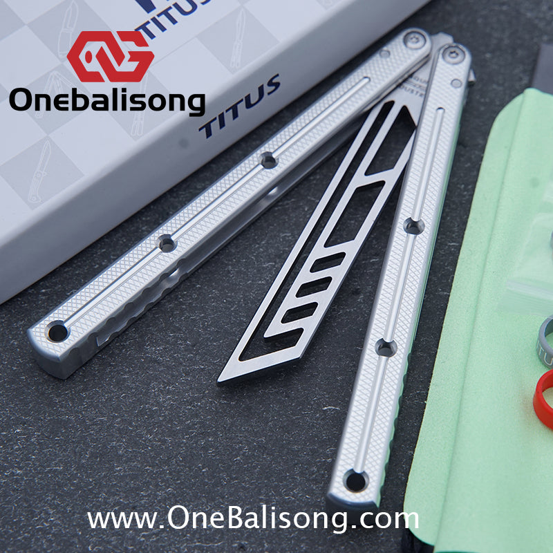 TITUS Kraken V3 Balisong Clone 7075 Aluminum Alloy Handle 14C28N Stainless Steel Blade Bushing
