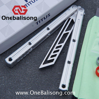 TITUS Kraken V3 Balisong Clone 7075 Aluminum Alloy Handle 14C28N Stainless Steel Blade Bushing