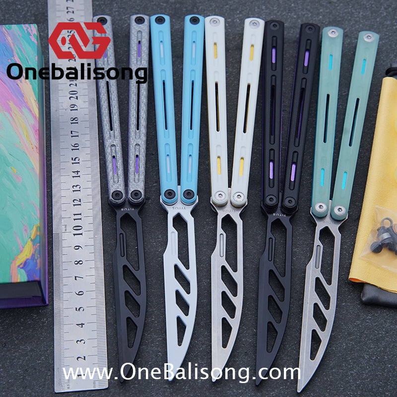 TITUS Egret Original Balisong 7075 Aviation Aluminum Alloy Handle 14C28N/5Cr13Mov Stainless Steel Blade Bushing