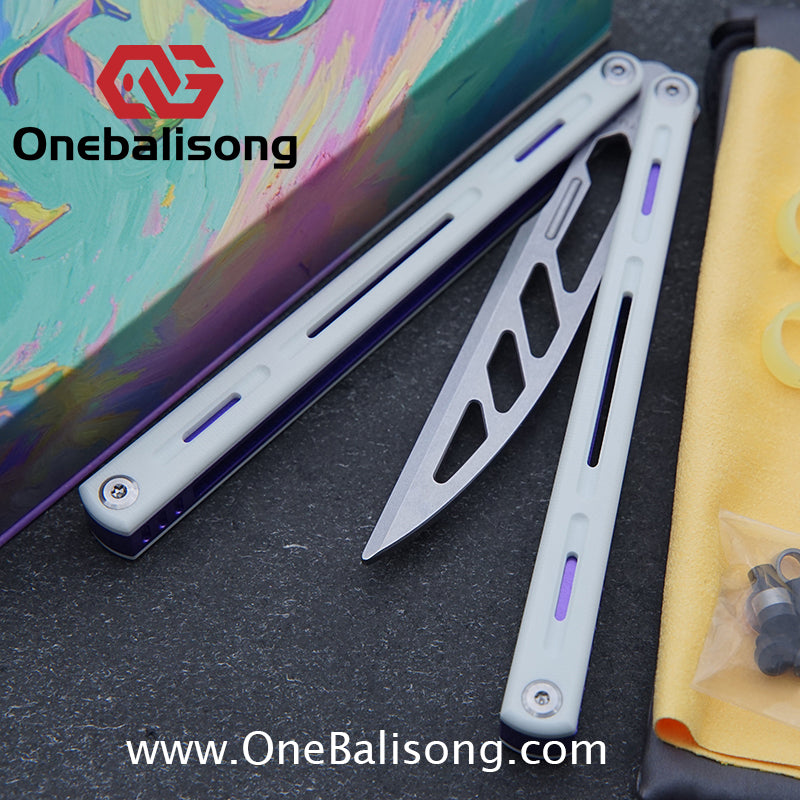 TITUS Egret Original Balisong 7075 Aviation Aluminum Alloy Handle 14C28N/5Cr13Mov Stainless Steel Blade Bushing