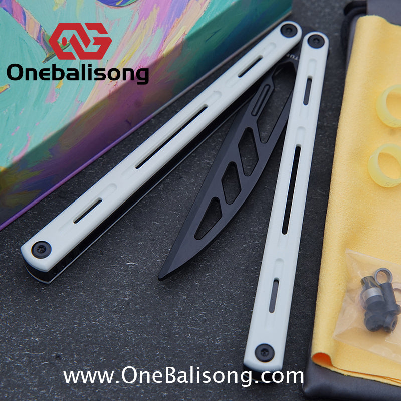 TITUS Egret Original Balisong 7075 Aviation Aluminum Alloy Handle 14C28N/5Cr13Mov Stainless Steel Blade Bushing