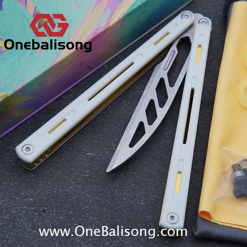 TITUS Egret Original Balisong 7075 Aviation Aluminum Alloy Handle 14C28N/5Cr13Mov Stainless Steel Blade Bushing
