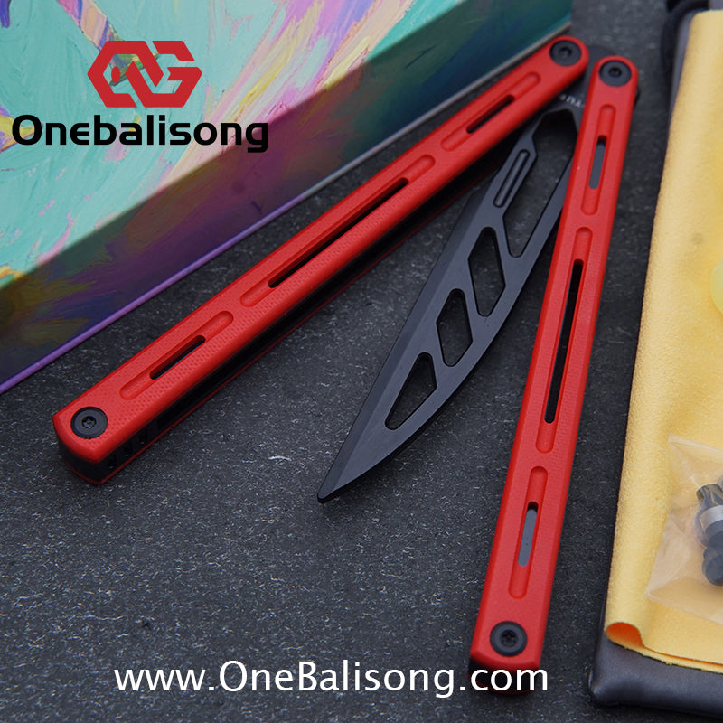 TITUS Egret Original Balisong 7075 Aviation Aluminum Alloy Handle 14C28N/5Cr13Mov Stainless Steel Blade Bushing