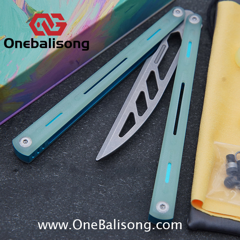 TITUS Egret Original Balisong 7075 Aviation Aluminum Alloy Handle 14C28N/5Cr13Mov Stainless Steel Blade Bushing