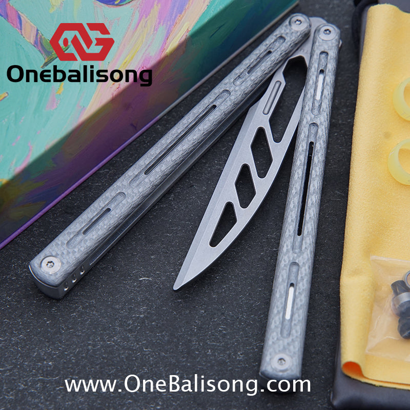 TITUS Egret Original Balisong 7075 Aviation Aluminum Alloy Handle 14C28N/5Cr13Mov Stainless Steel Blade Bushing