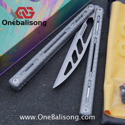 TITUS Egrets Original Balisong 7075 Aviation Aluminum Alloy Handle 14C28N/5Cr13Mov Stainless Steel Blade Bushing