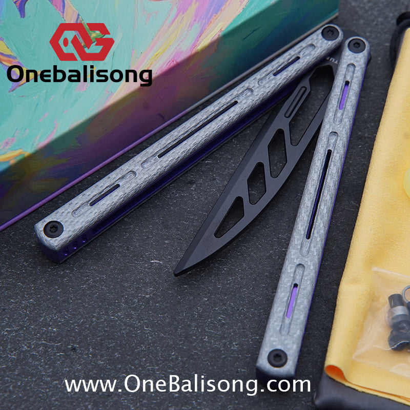 TITUS Egret Original Balisong 7075 Aviation Aluminum Alloy Handle 14C28N/5Cr13Mov Stainless Steel Blade Bushing