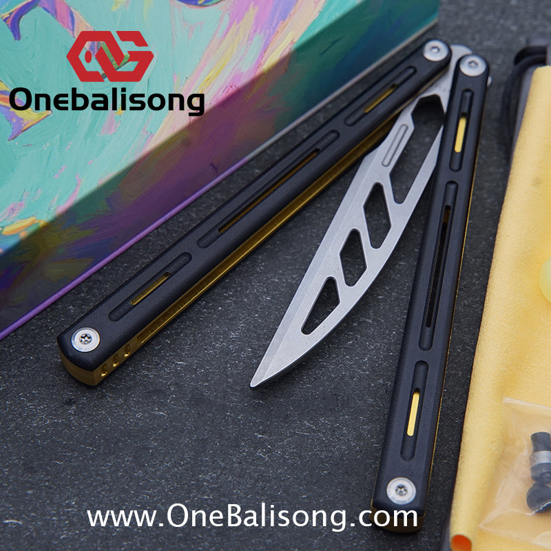 TITUS Egret Original Balisong 7075 Aviation Aluminum Alloy Handle 14C28N/5Cr13Mov Stainless Steel Blade Bushing