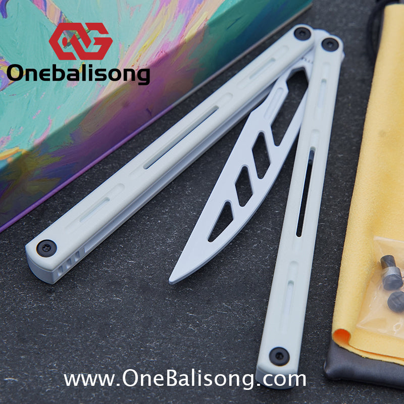 TITUS Egret Original Balisong 7075 Aviation Aluminum Alloy Handle 14C28N/5Cr13Mov Stainless Steel Blade Bushing