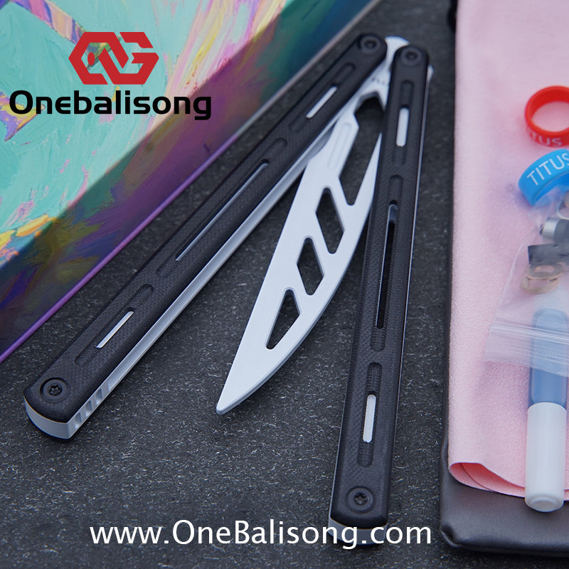 TITUS Egret Original Balisong 7075 Aviation Aluminum Alloy Handle 14C28N/5Cr13Mov Stainless Steel Blade Bushing